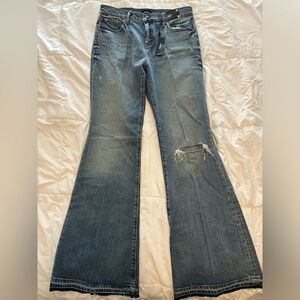 Express 70s Flare Medium Rise Drop Hem Jeans size 8